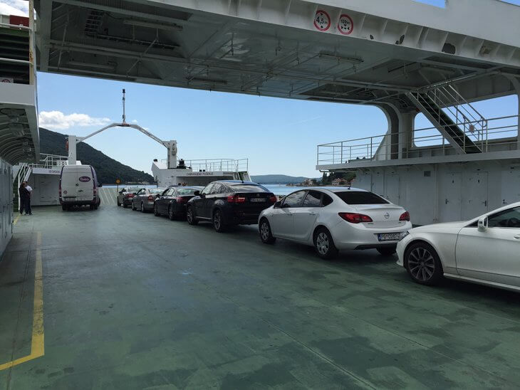 Cars on Kotor Bay Ferry Kotor Bay Ferry