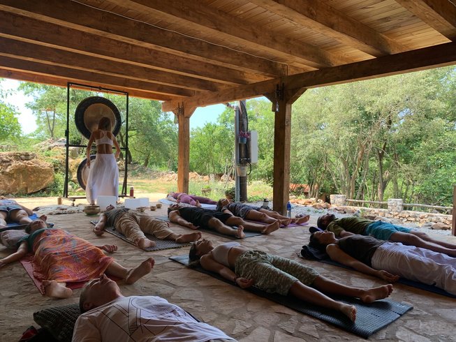 People doing yoga at Pachamama Farmstay Best Yoga Retreats in Montenegro