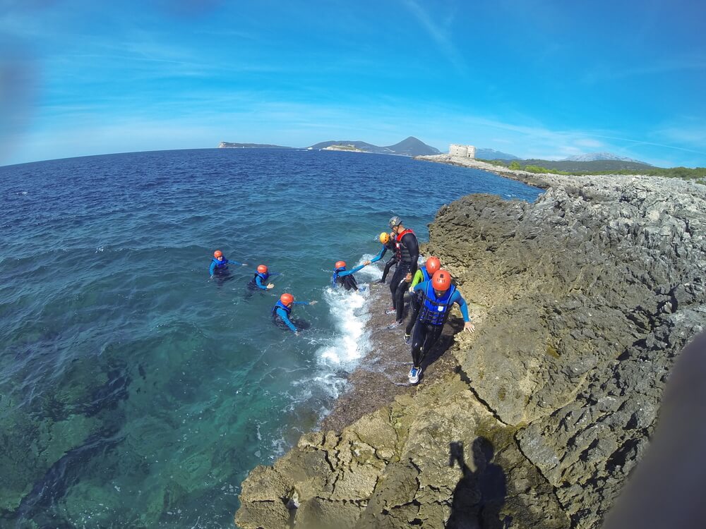 Arza Fort to Wolfs Cove coasteering tour Coasteering on Lustica Peninsula in Montenegro