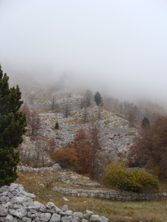 Switchback path on Mt Orjen