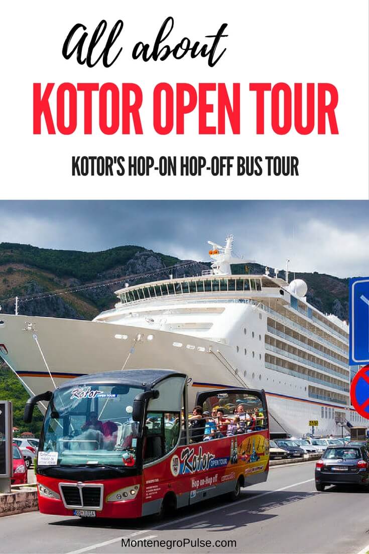 Kotor Open Tour is the hop-on hop-off bus tour in Kotor, Montenegro. It's a great way to see the highlights of the Bay of Kotor when you only have a day in Kotor.