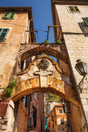 Entrance to Kotor walls walk Kotor walls walk up San Giovanni Fortress in Montenegro.