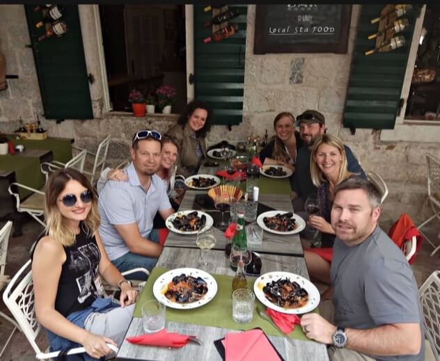 Trying mussel buzara Kotor Private Tours: Kotor Private Walking Tour