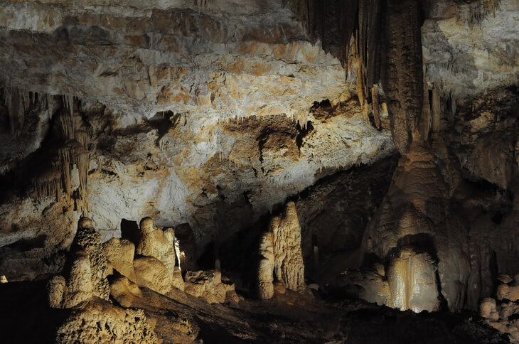 Magnificent formations in Lipa Cave, one of Montenegro's top tourist attractions near the historical centres of Cetinje, Lovcen National Park and Lake Skadar National Park. Magnificent formations in Lipa Cave, one of Montenegro's top tourist attractions near the historical centres of Cetinje, Lovcen National Park and Lake Skadar National Park.