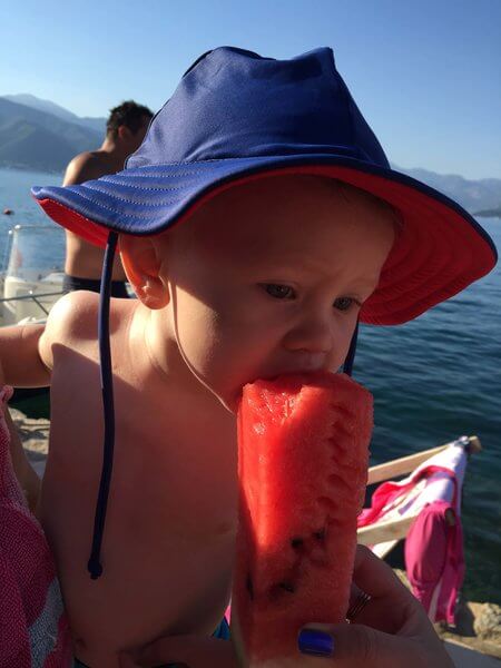 Kai eating watermelon Ulcinj Montenegro Watermelon