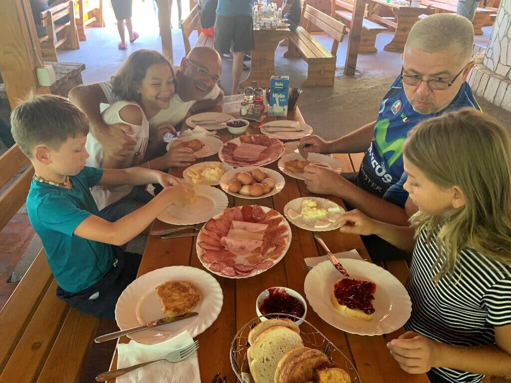Breakfast at the rafting camp Discover some of Montenegro's most beautiful scenery on an exciting family-friendly adventure when you go rafting in Montenegro.
