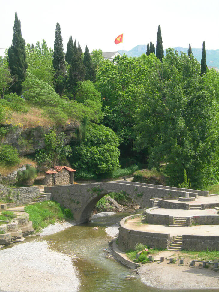 Ribnica or Adzi Pasa's Bridge is one of the most historic sites in Podgorica, Montenegro and dates back to the 5th century.