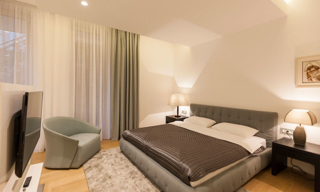 Master bedroom Dukley Hotel and Resort review. Is this the best hotel on the Budva Riviera in Montenegro?