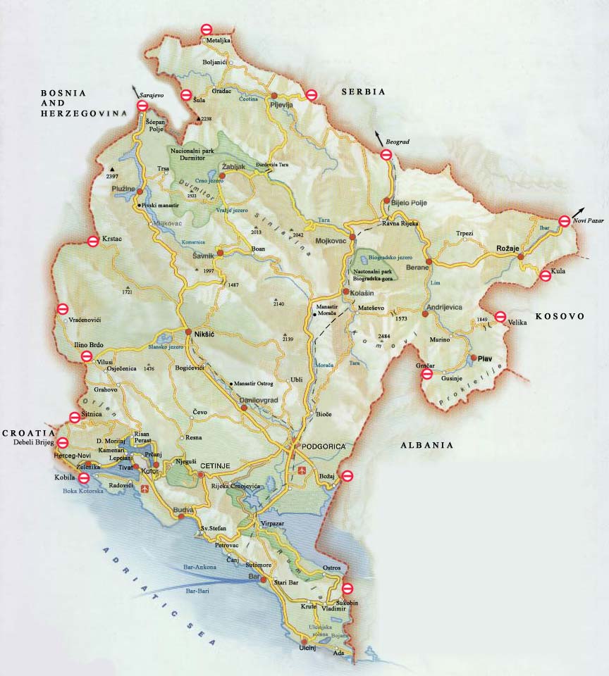 Республика черногория карта